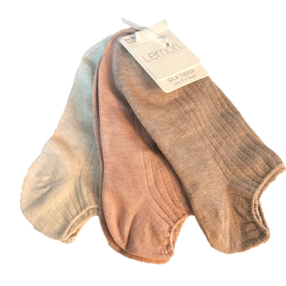 Lemon Woman’s 3 Pack Silk Touch Low-cut Socks Sock Size One Size NEW